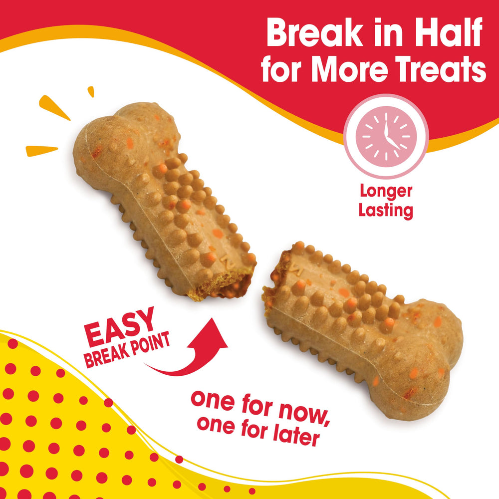 Nylabone Nubz-dental-health-chew helps promote healthier teeth as dogs chew.