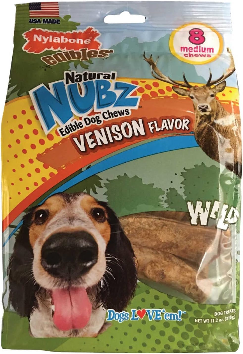 Nylabone Nubz Edibles Antler package-display shot for in-store viewing