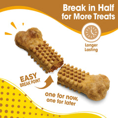 Nylabone Nubz texture shown scrapes plaque while satisfying chewer instinct.