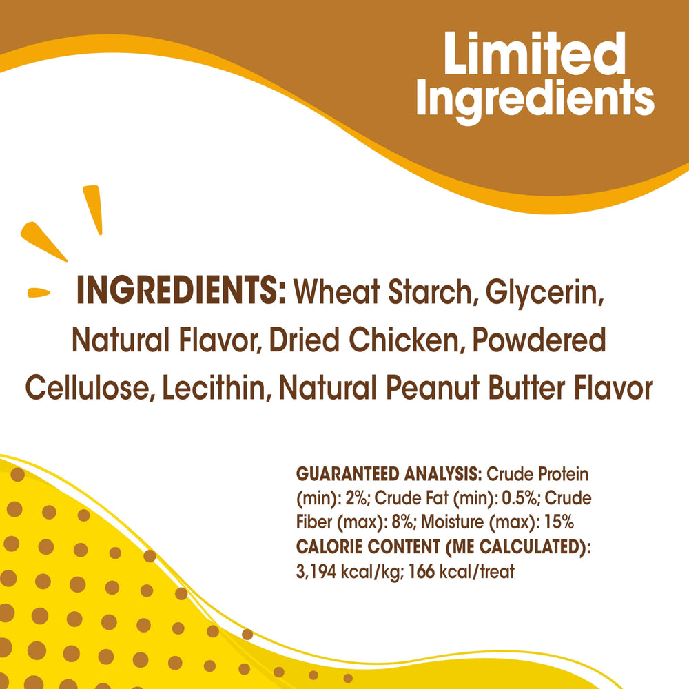 Peanut butter aroma enhances appeal during chew time with Nubz.