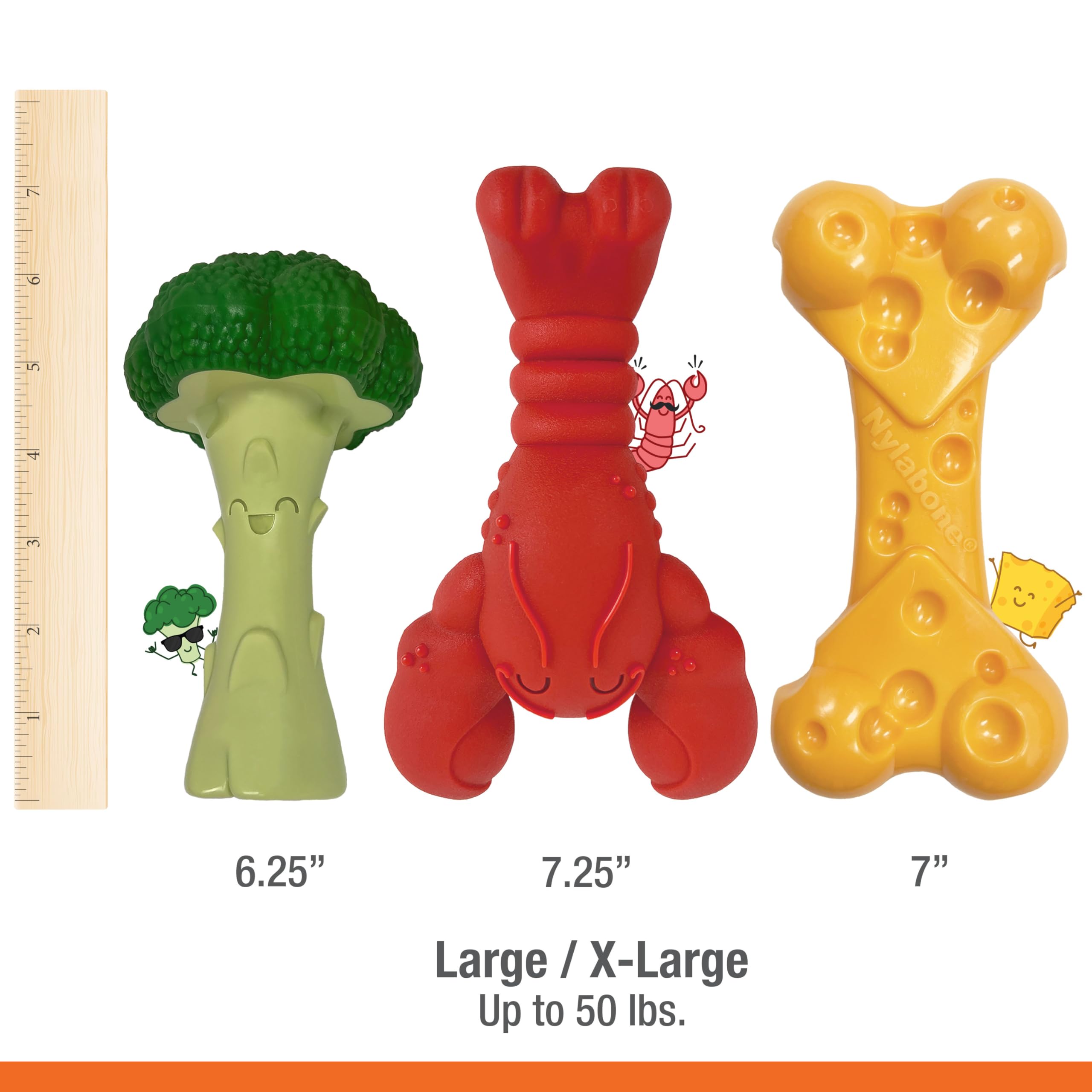 Nylabone Power Chew Toy Bundle textured surface aids tooth-cleaning action.