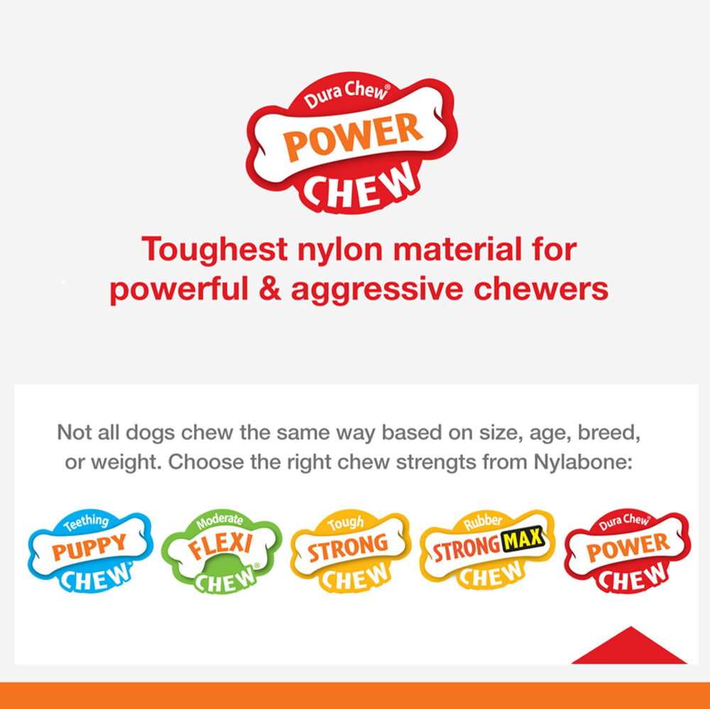 Nylabone Power Chew USA-made label close-up, trusted manufacturing.