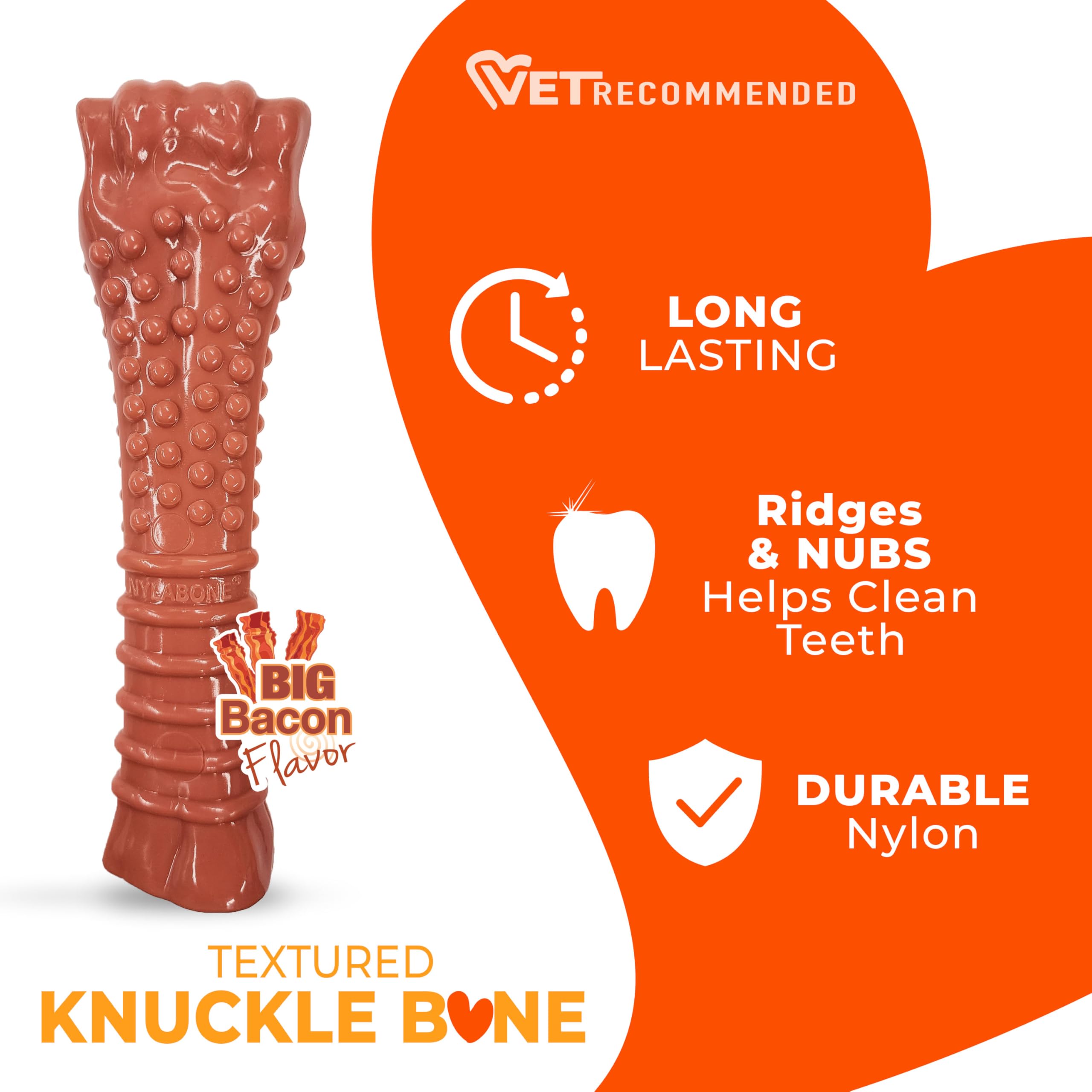 Nylabone Textured Knuckle Bone Power Chew durable nylon construction for extreme chewers