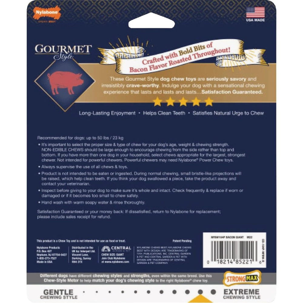 Nylabone US-made and veterinarian-recommended gourmet-style chew for daily enrichment.