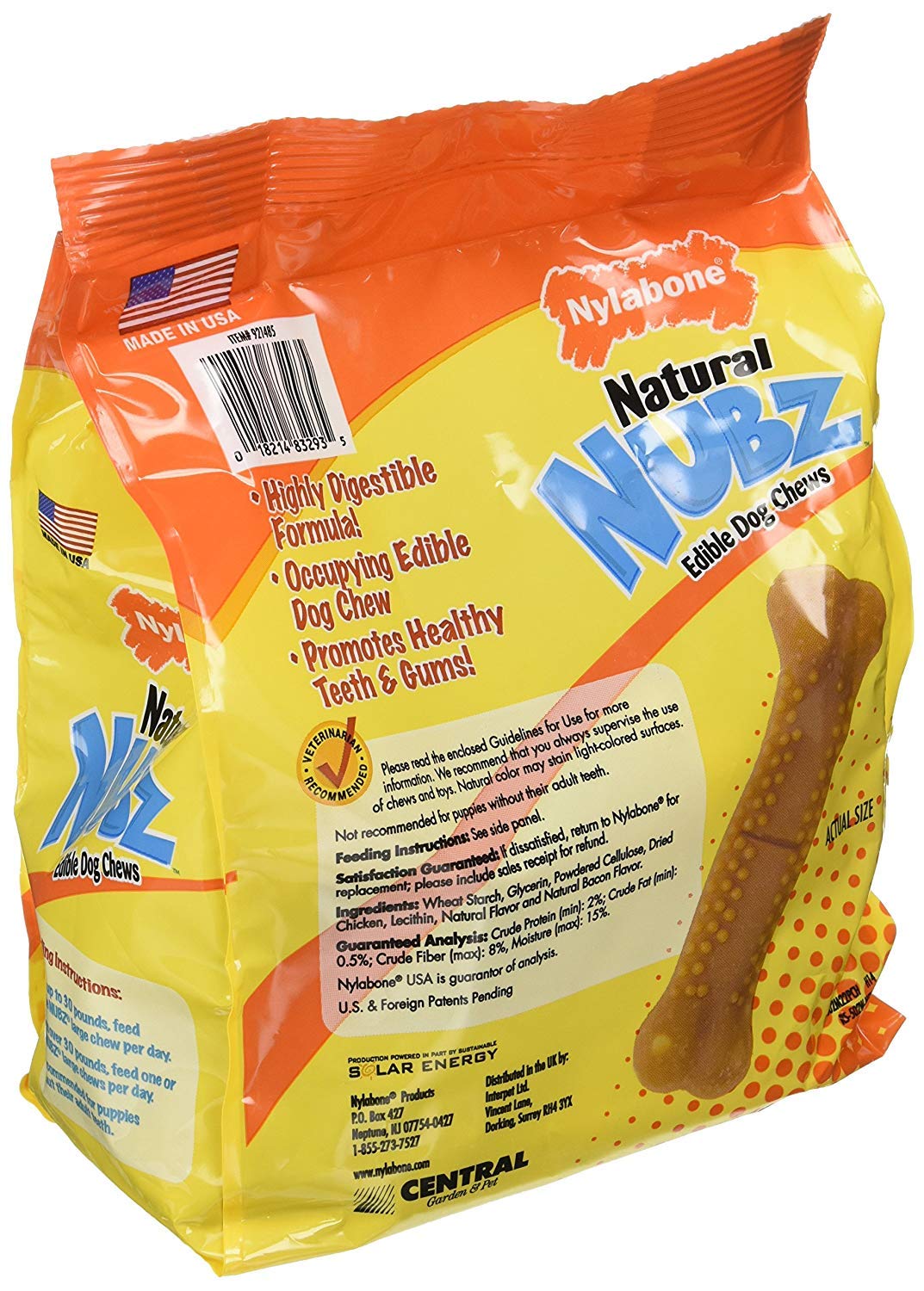 Nylabonee Natural Nubz chews image emphasizes dog chews with a dental-friendly potential