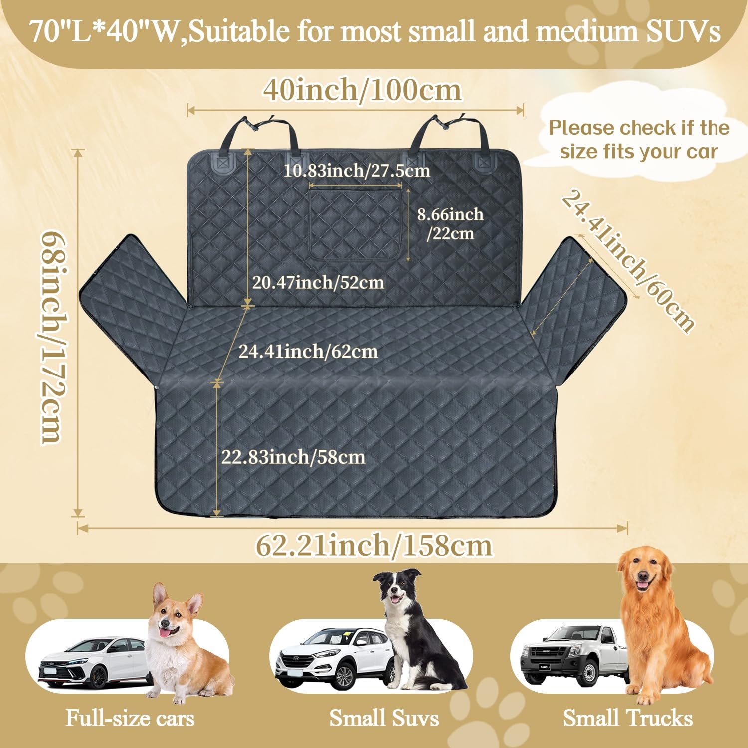 NYLSYT SUV Cargo Liner doubles as back-seat cover and picnic mat.
