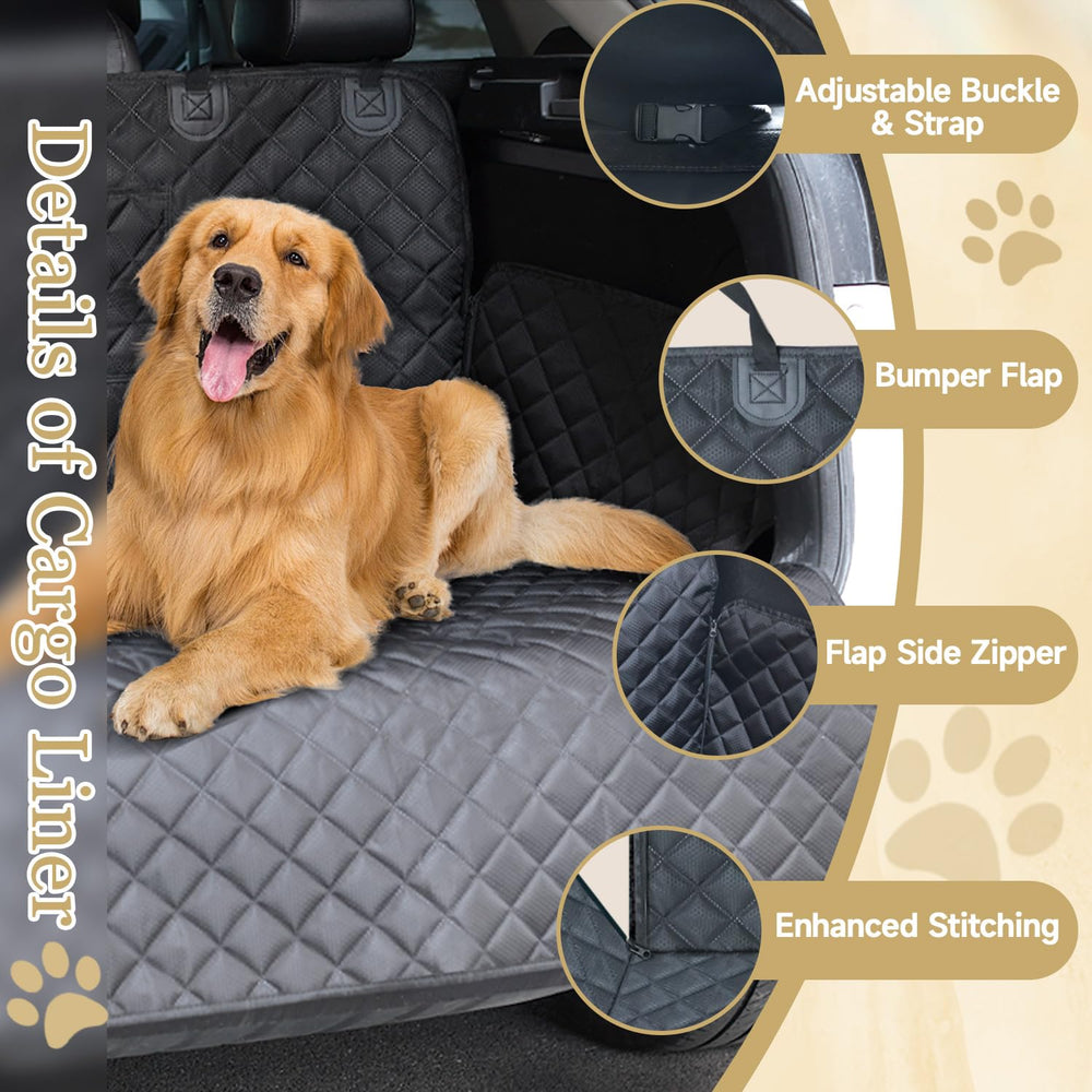 NYLSYT SUV Cargo Liner side flap protects trunk walls from claws.