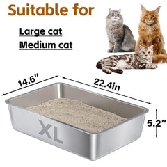 Nyutu XL open-top stainless steel litter box supports comfortable use in open areas