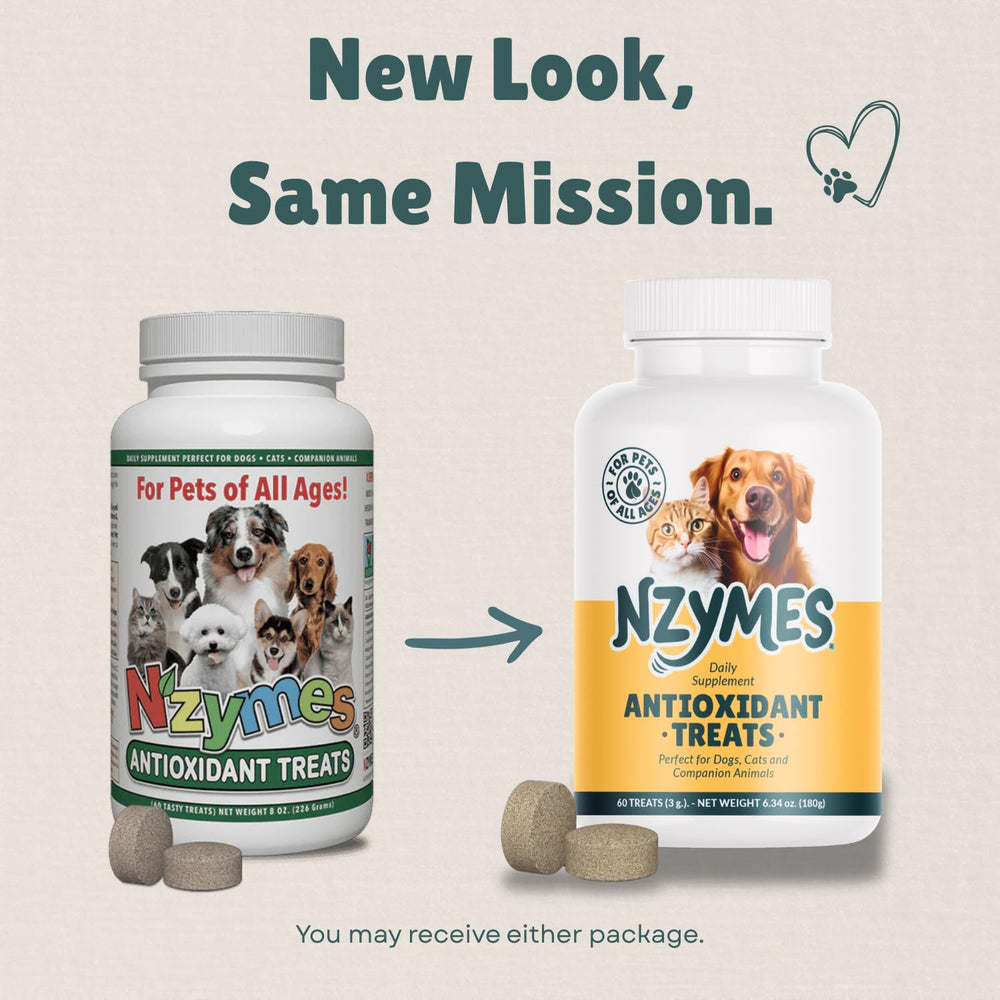 Nzymes Antioxidant Treats USA-made badge signals quality manufacturing