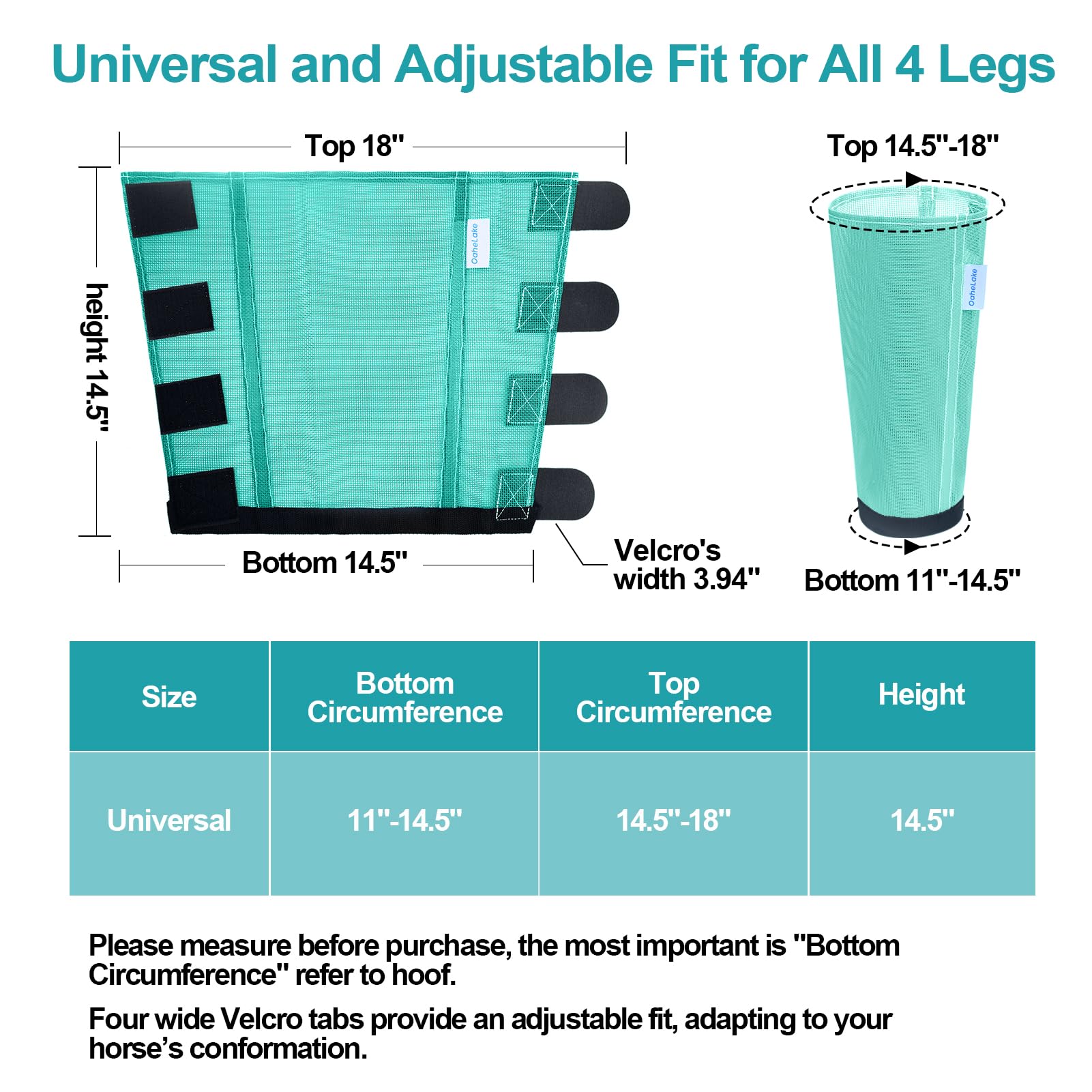 OAHELAKE mint boots reveal breathable mesh and universal sizing for versatile use.