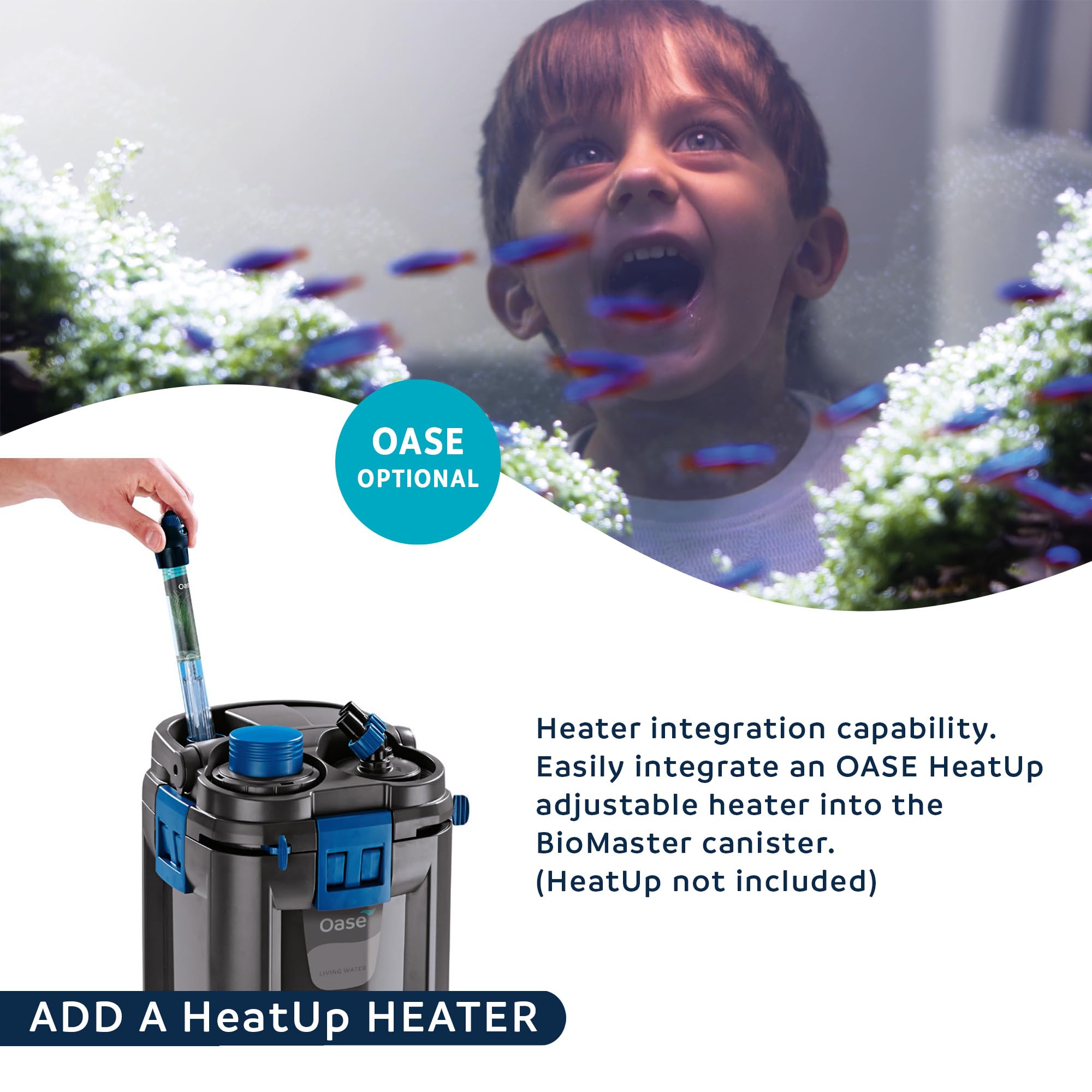 OASE BioMaster 850 thermo compatibility hints at heater readiness.