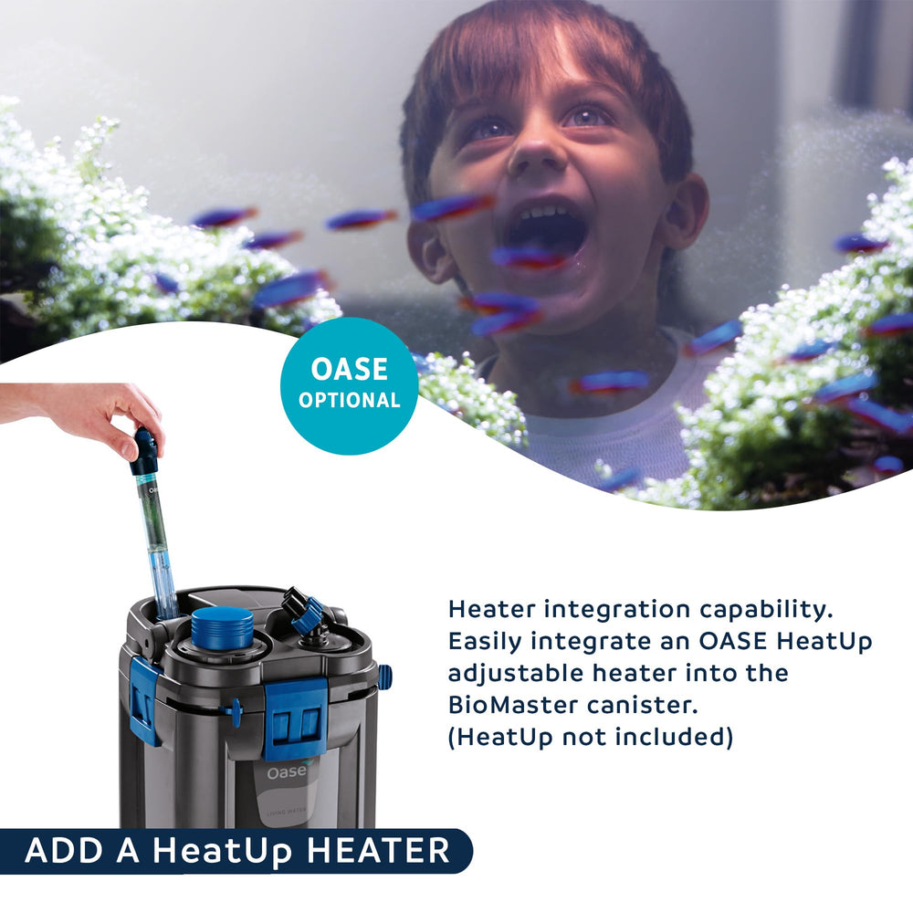 OASE BioMaster 850 thermo compatibility hints at heater readiness.