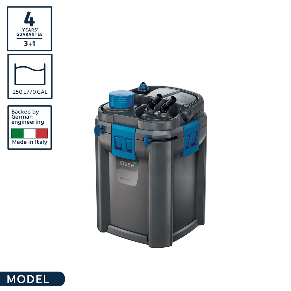 OASE Biomaster Thermo 250 Black integrated heater maintains stable temps for healthy aquariums.