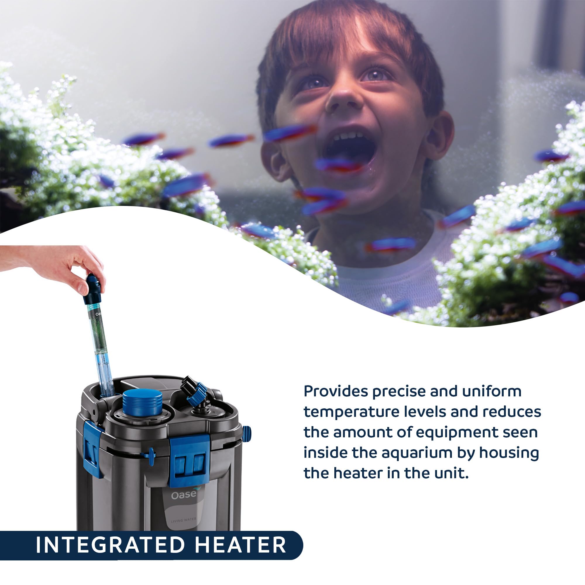 OASE Biomaster Thermo 250 Black media capacity reduces frequent replacements.