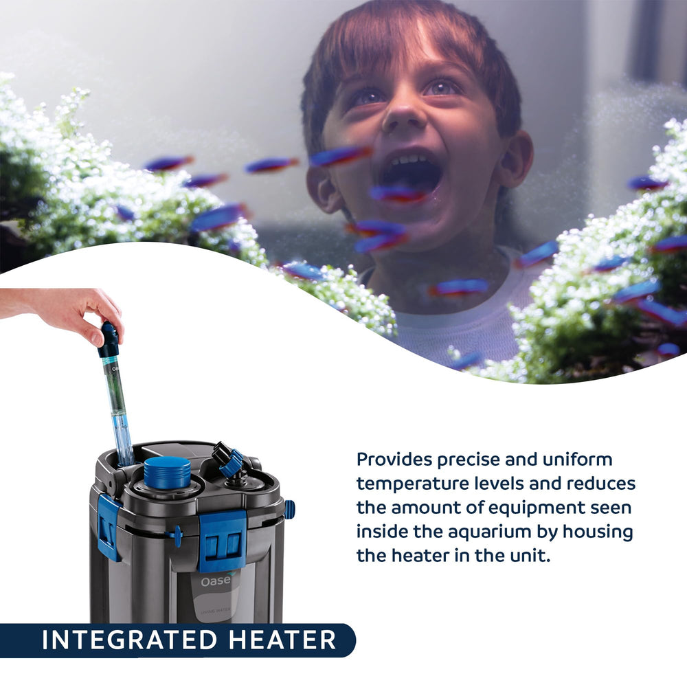 OASE Biomaster Thermo 600 fitted for clean under-tank installation.