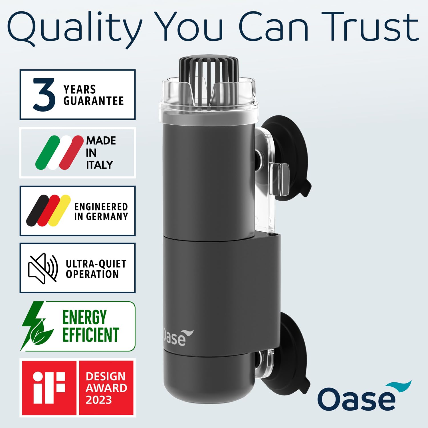 OASE CrystalSkim 350 quiet operation suitable for nocturnal fish