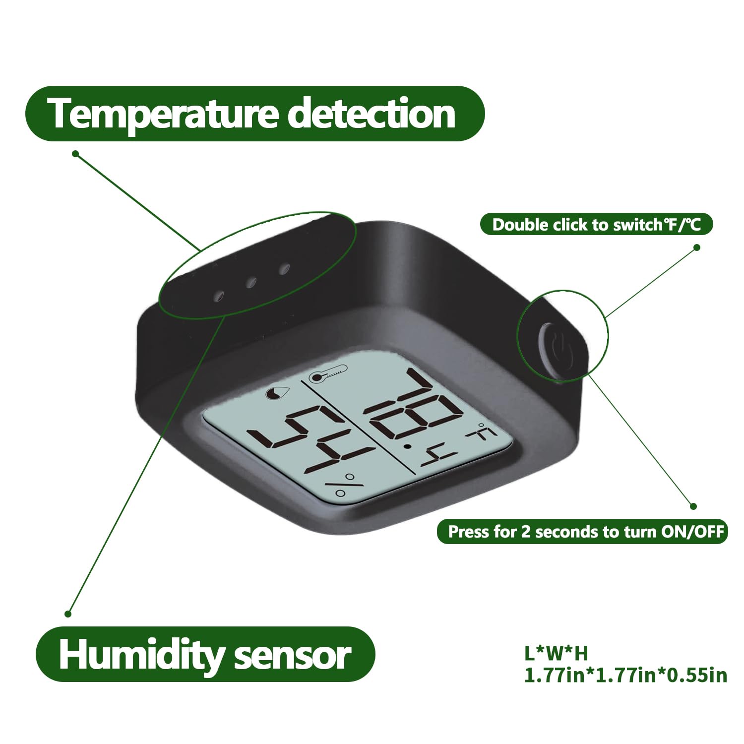 Oasirep dual-zone display shows temperature and humidity for multi-enclosure setups.