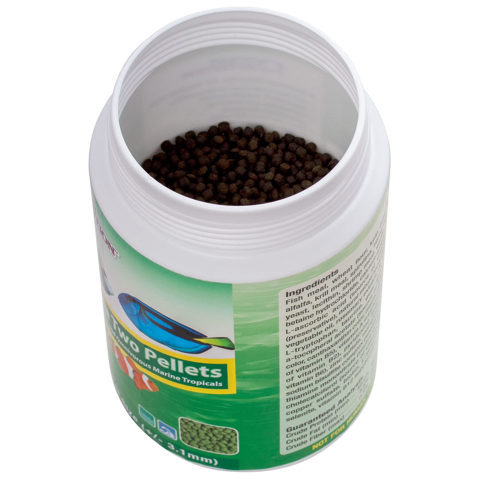 Ocean Nutrition Formula Two Pellets feeding time scene shows convenient portion for daily routine.