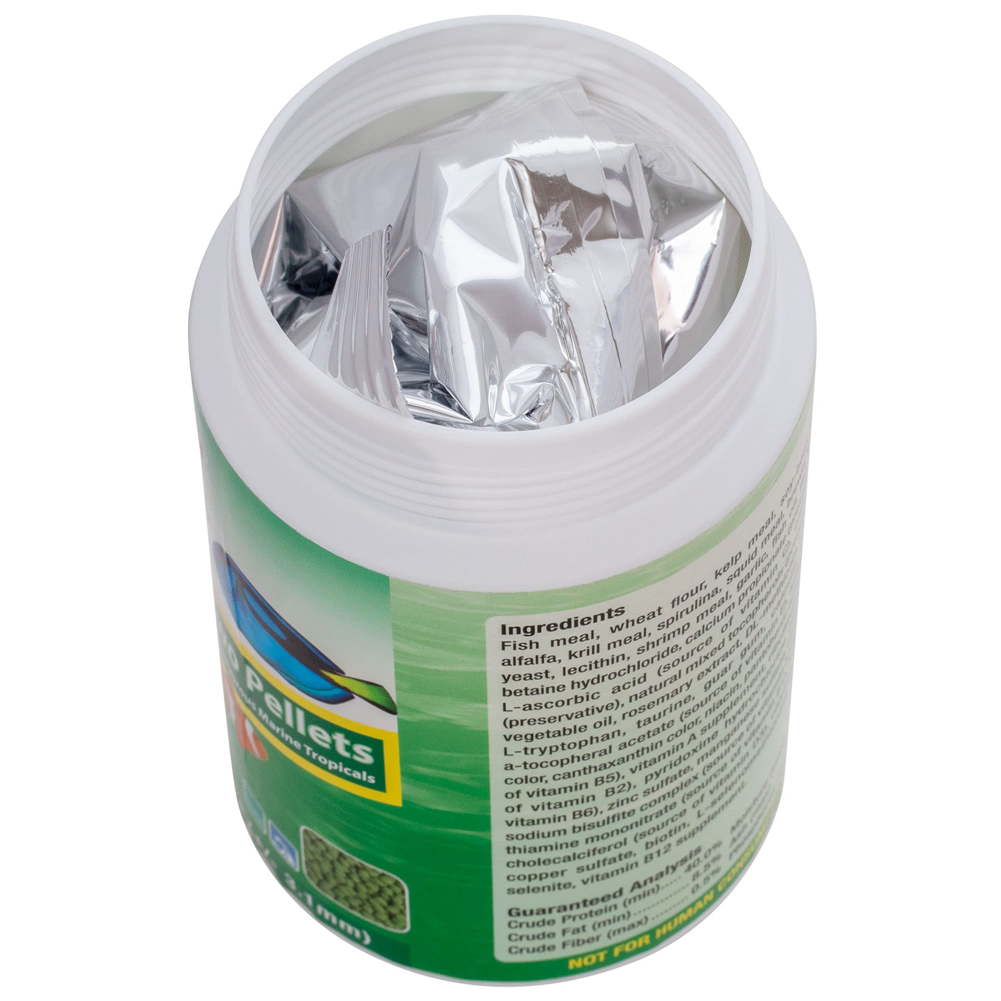 Ocean Nutrition Formula Two Pellets oxygen-free pouch image underlines maximum freshness and shelf stability.