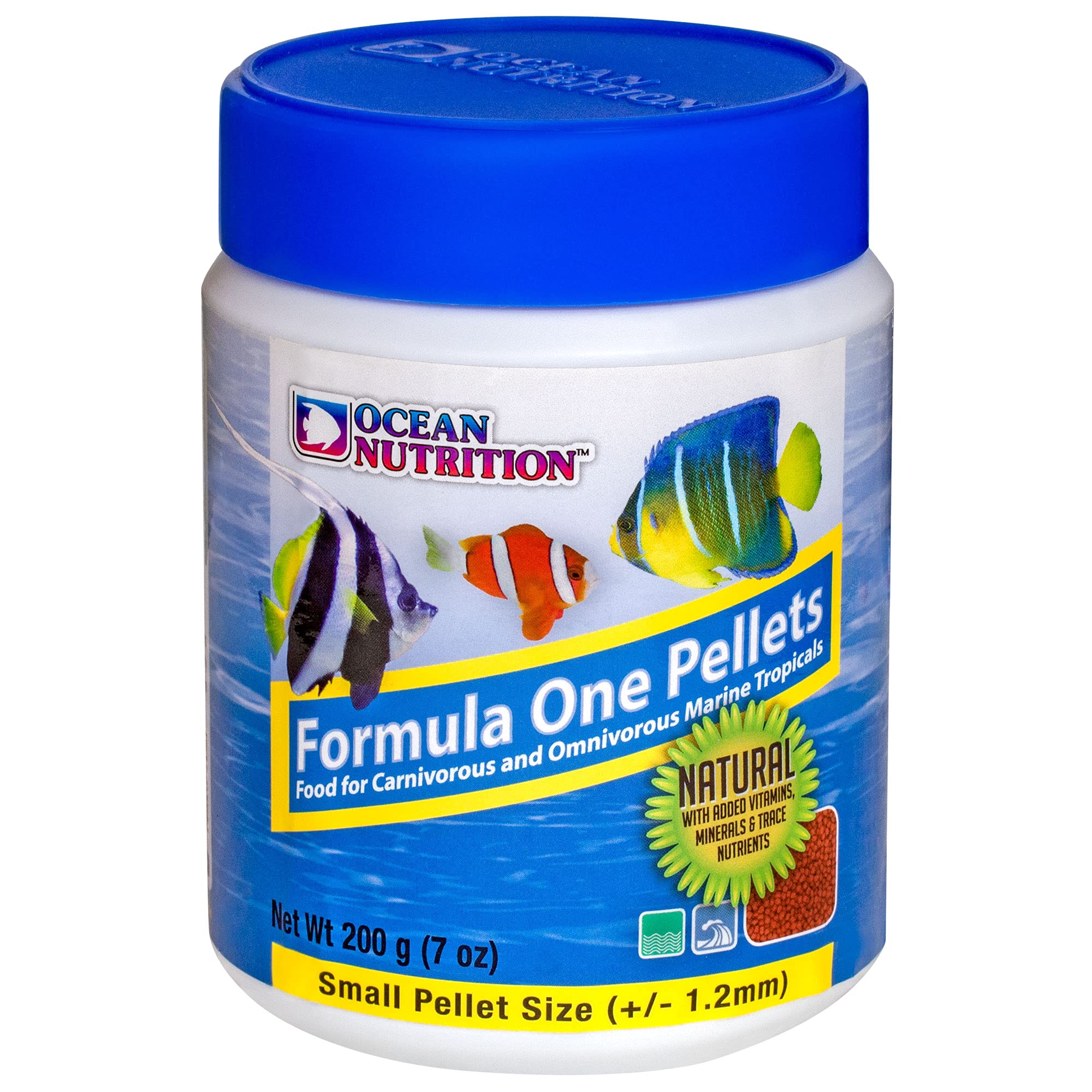 Ocean Nutrition oxygen-free freshness pouch keeps pellets fresh after opening in your aquarium.