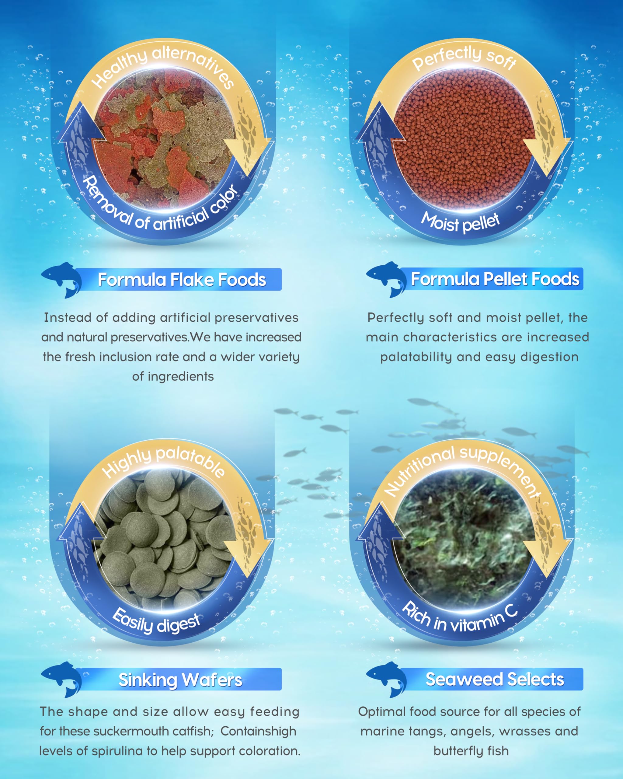 Ocean Nutrition Seaweed Select Green Marine Algae sheets suit multiple species, providing a versatile nutrition option.