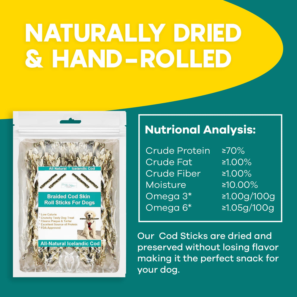 Ocean Tides omega-rich cod skins provide essential fatty acids