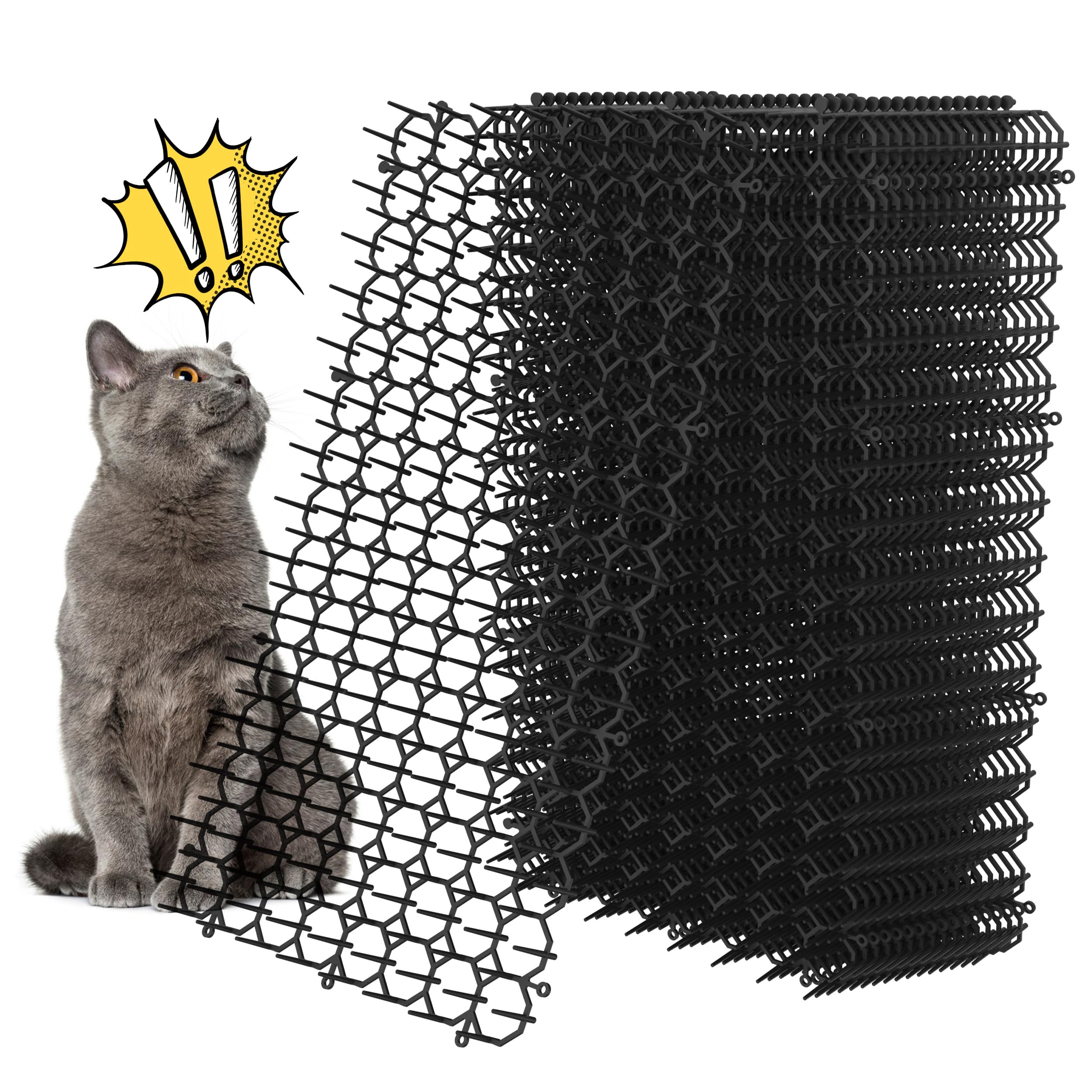 OCEANPAX scat mat 16x8 outdoor spikes deters cats from gardens.