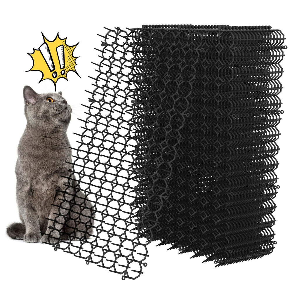 OCEANPAX scat mat 16x8 outdoor spikes deters cats from gardens.