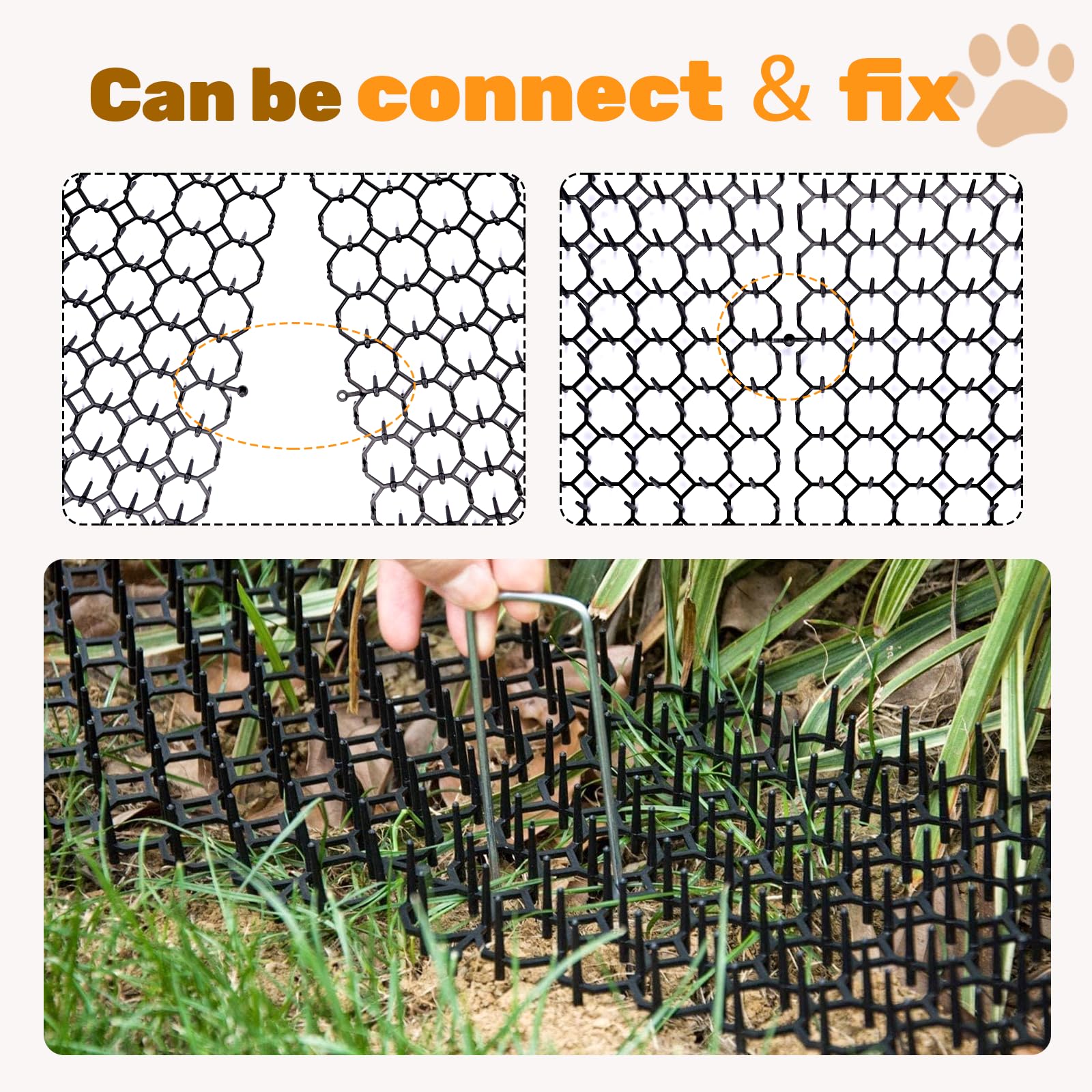 OceanPAX included garden staples and ties simplify securing mats along fences.