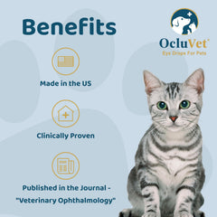 OcluVet clinical-study label emphasizing research-backed eye care.