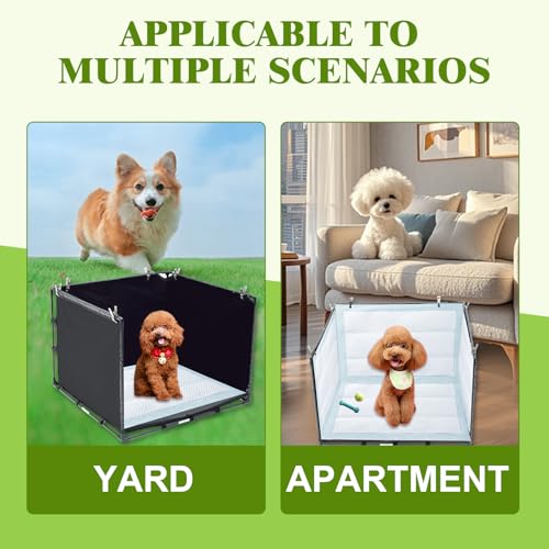 OCMML dog litter box high-walls with splash guard reduces urine escape.