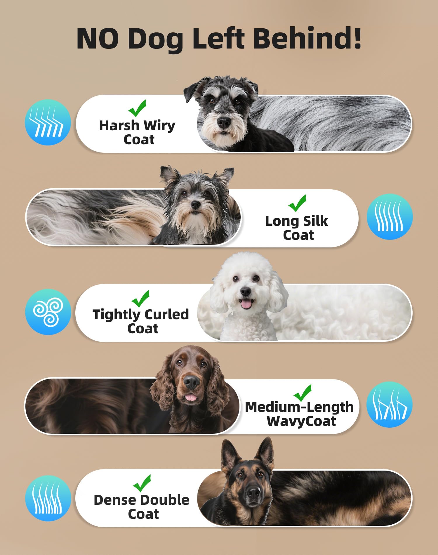 OCPEET dog grooming kit ergonomic anti-slip grip in your hand.
