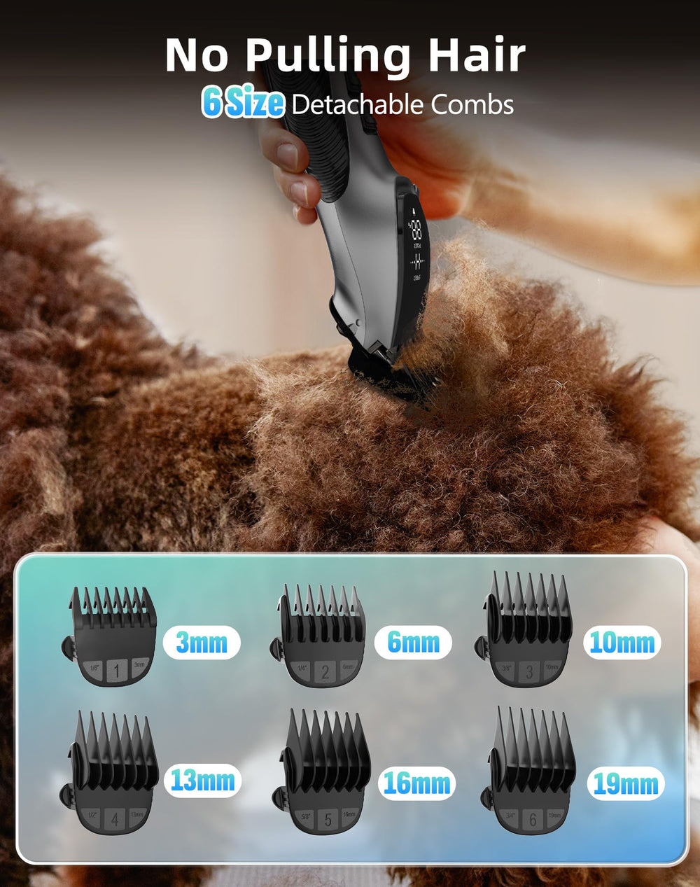 OCPEET dog grooming kit HD LCD display for intuitive control.
