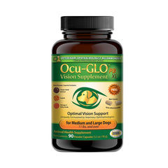 Ocu-GLO PB Vision powder for dogs ready to mix at mealtime supports eye health.