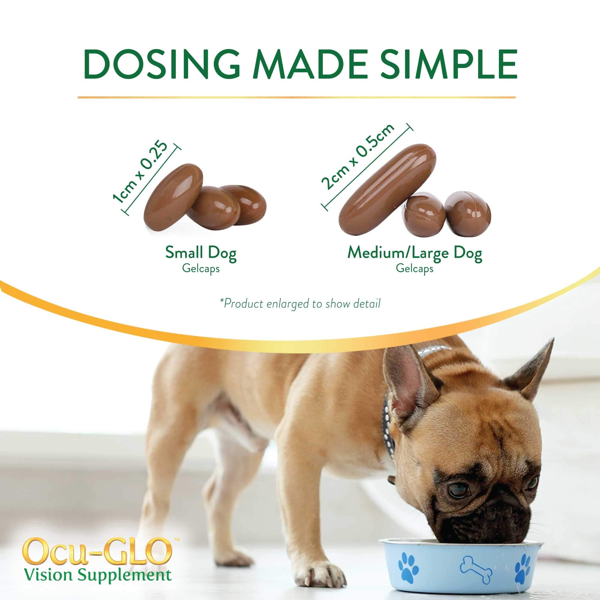 Ocu-GLO unflavored formula appealing to picky dogs during dosing.