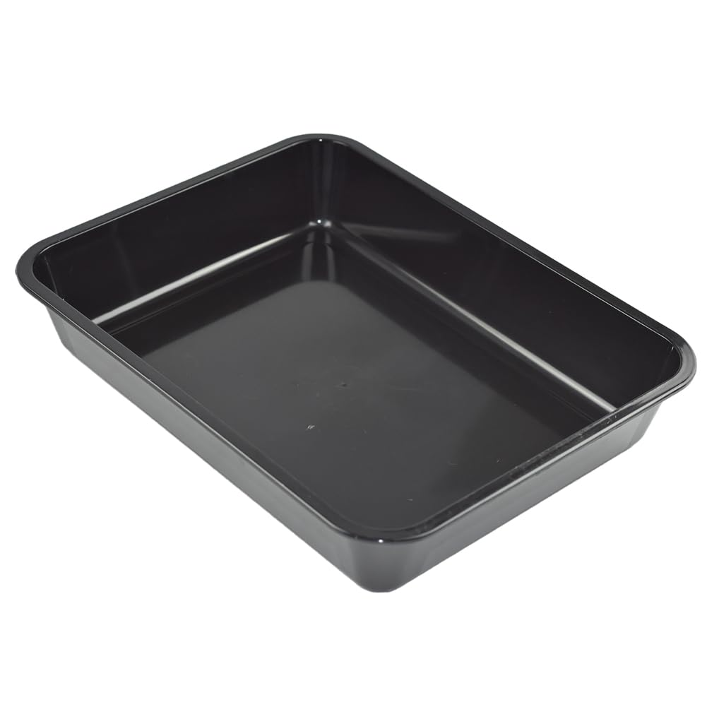 OMEM Reptile Drinking Tray in black – wide water dish for hydration and easy access
