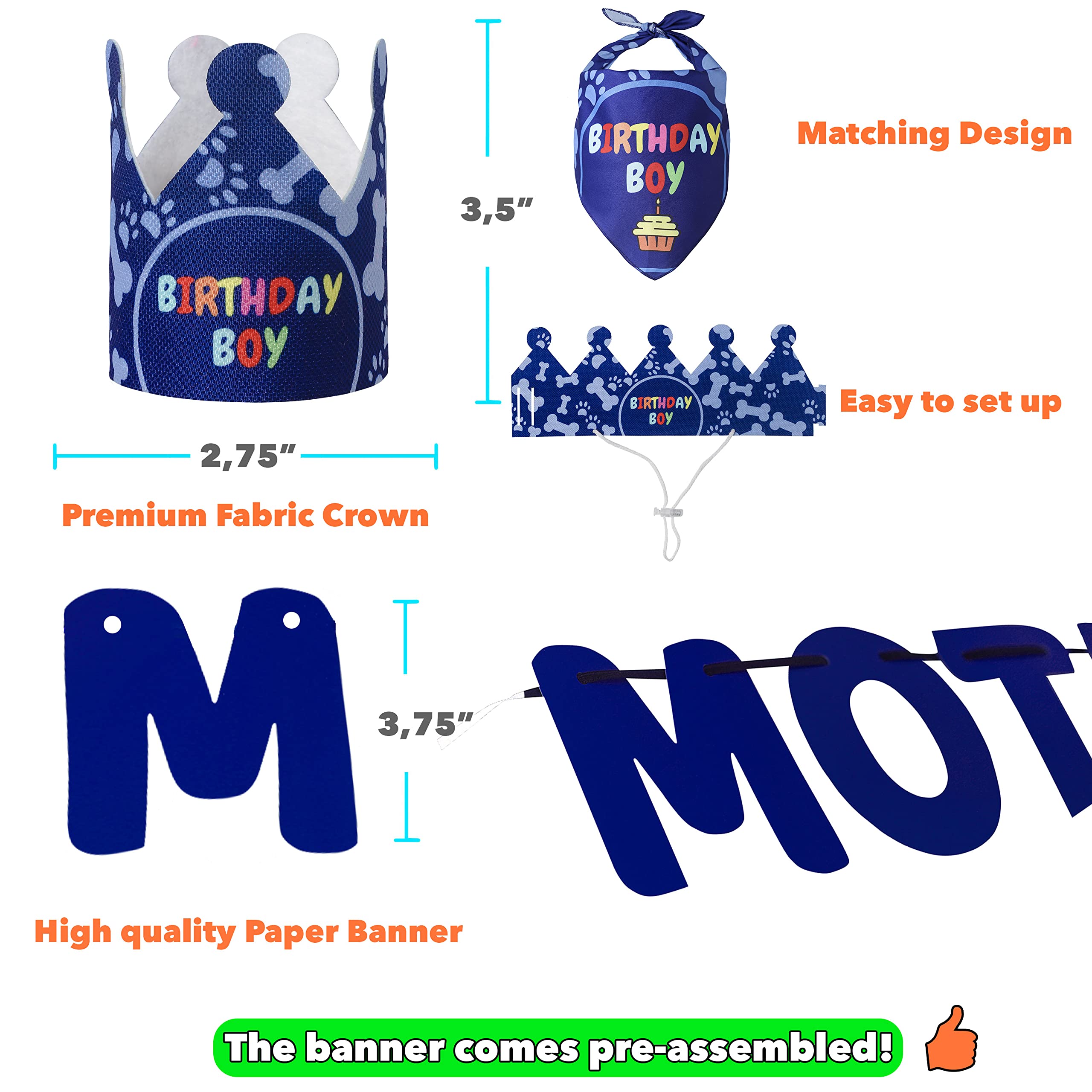 Odi Style birthday banner Mother Puppers on sturdy card stock.