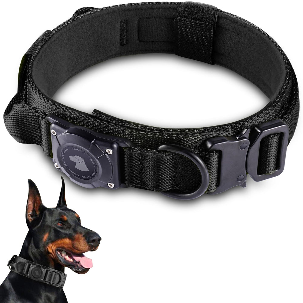 Odokele 2025 Upgrade Waterproof AirTag Dog Collar with secure AirTag holder for outdoor adventures