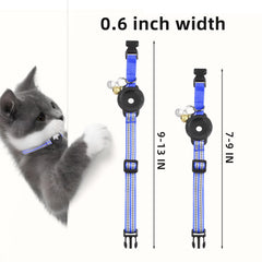 Odokele AirTag cat collar shows two elastic sizes for kittens and small cats.