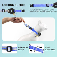 Odokele AirTag cat collar in soft nylon feels scratch-free and comfortable.