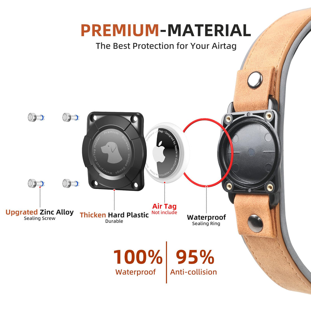 Odokele AirTag collar reflective strip boosts visibility during low-light walks.