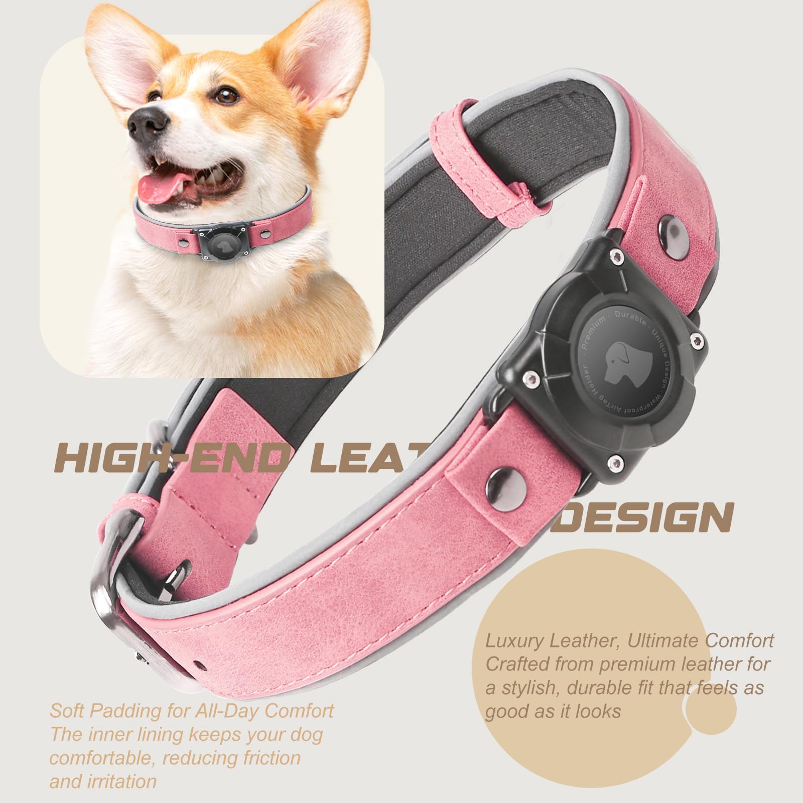 Odokele AirTag Collar reflective strip boosts visibility for safe walks