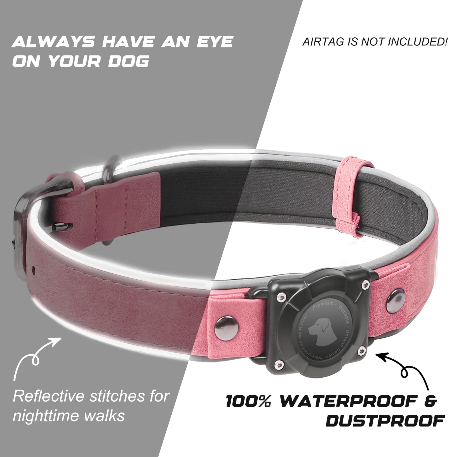 Odokele AirTag Collar soft padded interior offers comfortable, chafe-free wear
