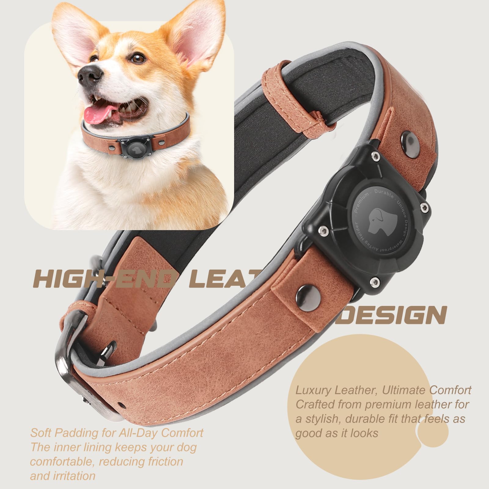 Odokele AirTag Dog Collar adjustable buckle ensures a secure fit.