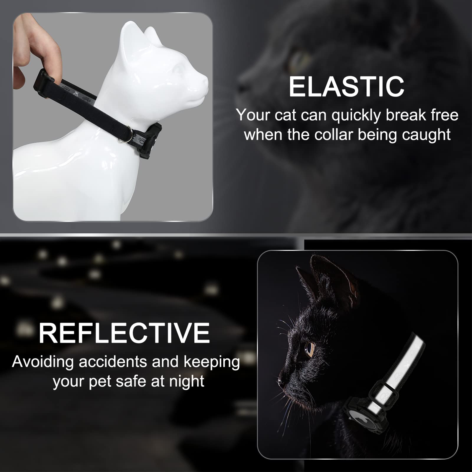 Odokele integrated AirTag holder on collar securing the device