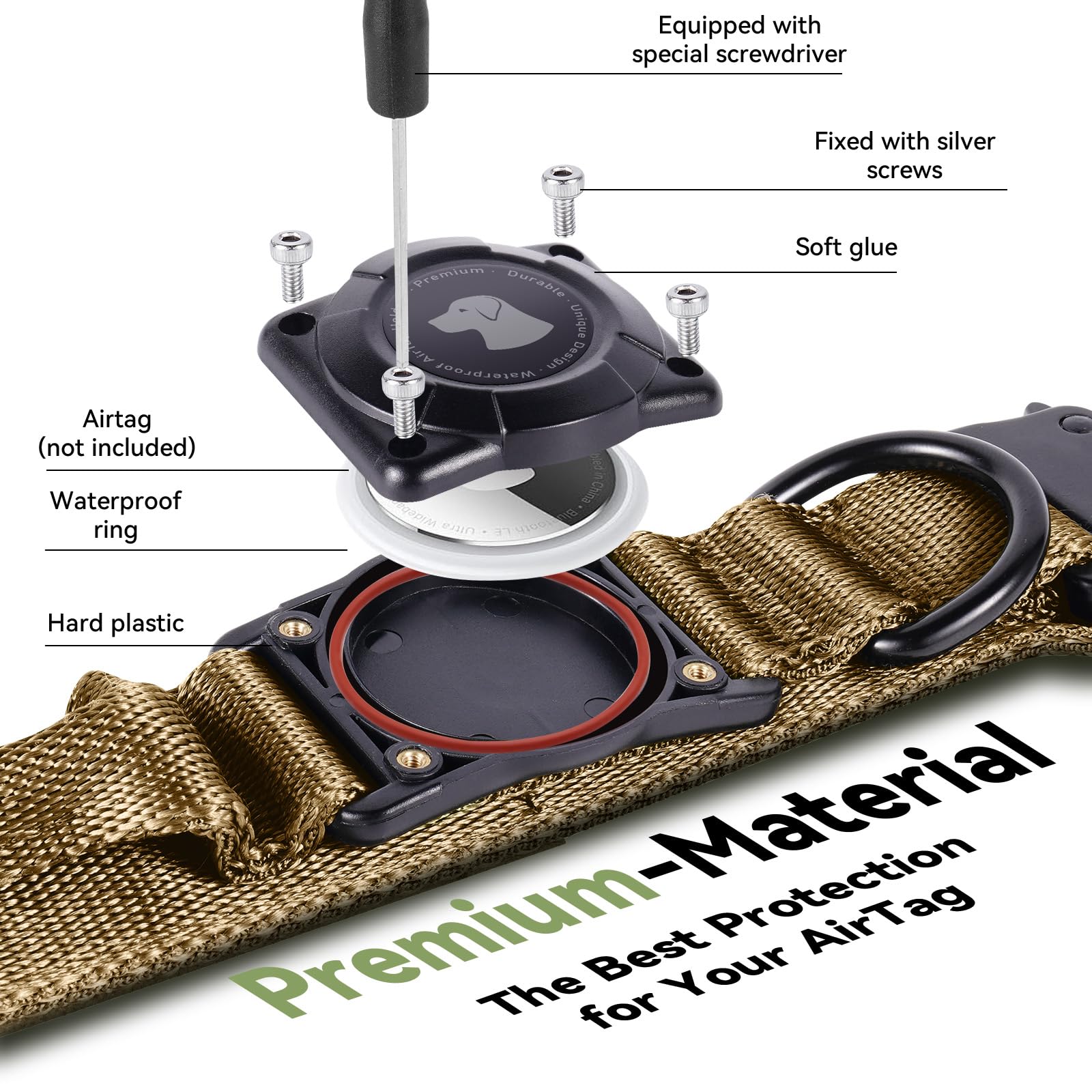 Odokele premium 1000D nylon tactical collar ensures durable comfort for medium to large dogs.