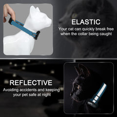 Odokele reflective airtag cat collar blue XS adjustable strap ensures a secure, comfy fit