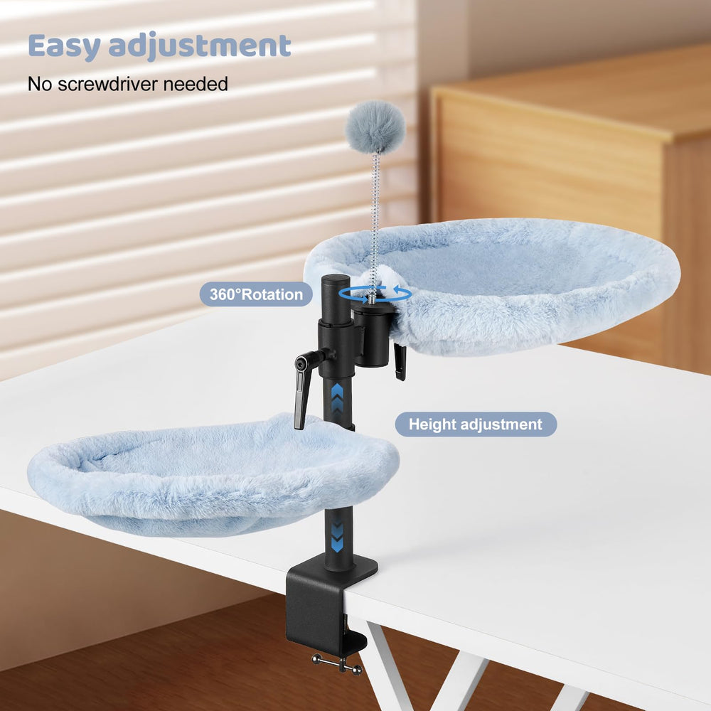 Odoland Cat Desk Bed adjustable height—tailored comfort at your workstation