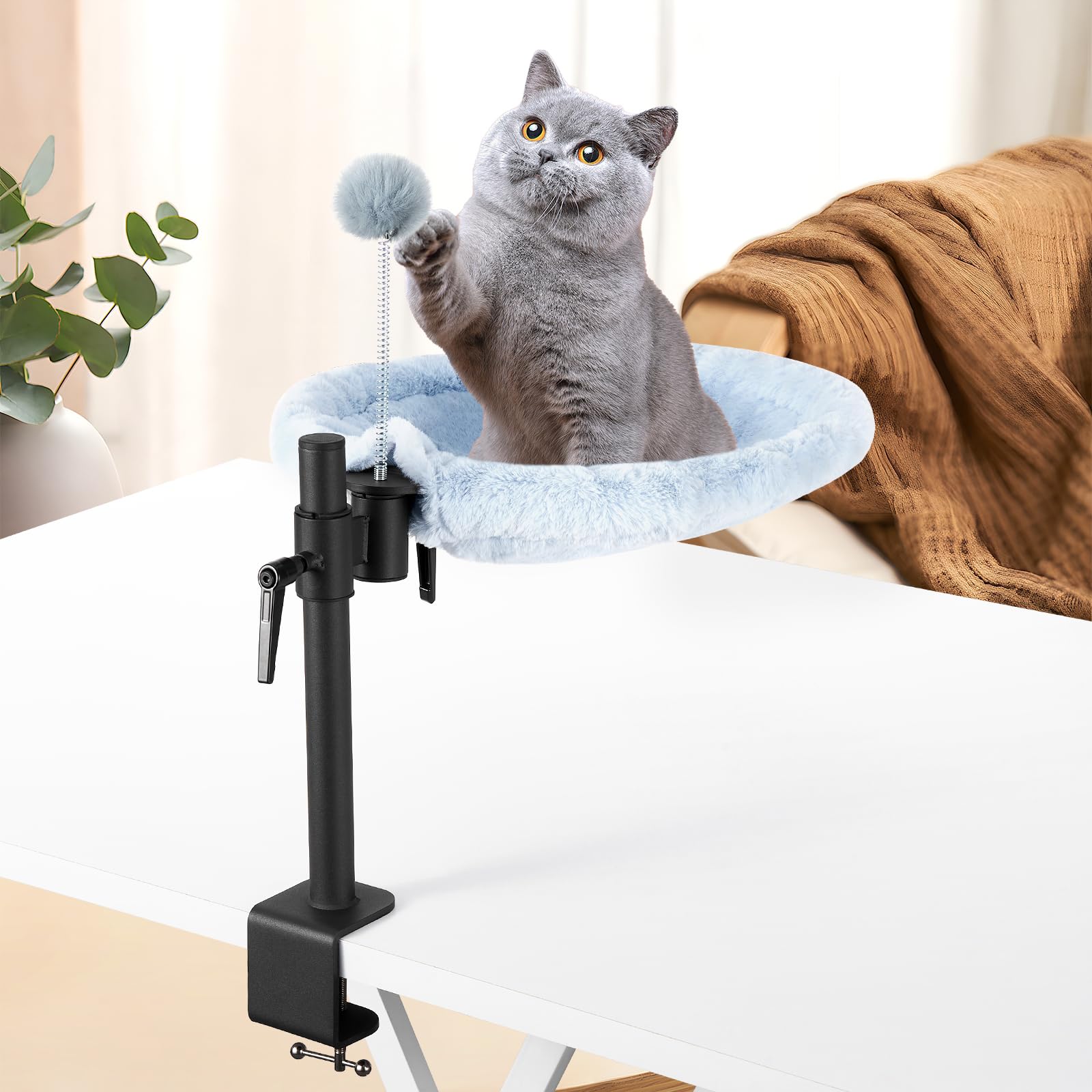 Odoland Cat Desk Bed ball toy—built-in fun for playtime