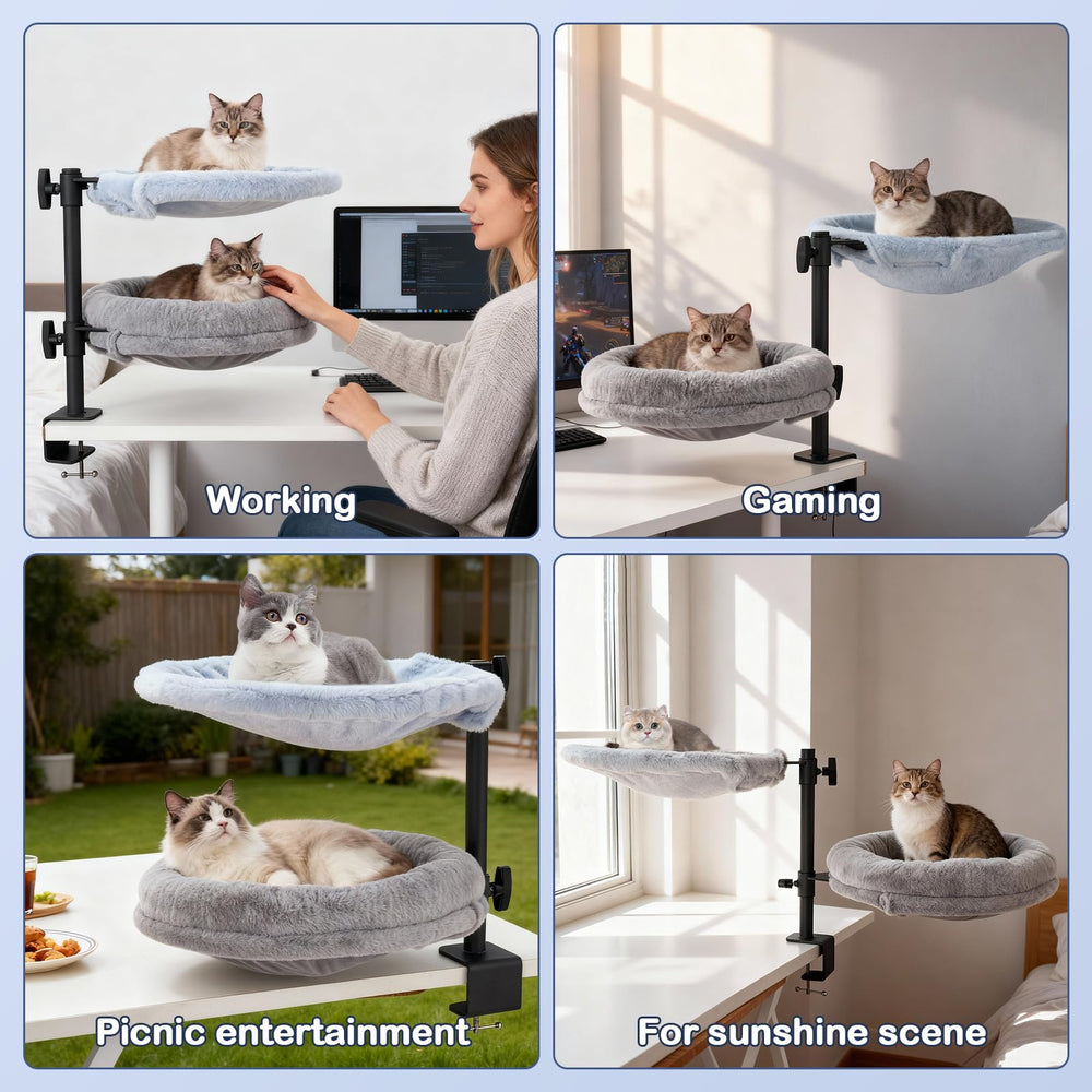 Odoland cat desk bed fits home offices and gaming setups without clutter